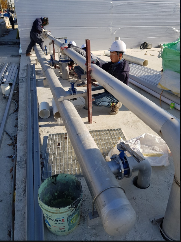 Outflow tank piping, return piping, subfloating tank bottom and belt press piping, and civil engineering core [첨부 이미지5]
