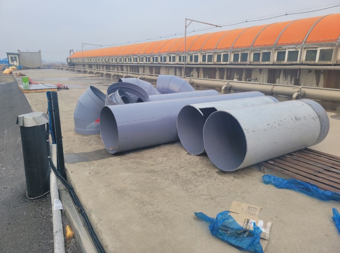 the FRP coating work and planning complete the duct work [첨부 이미지1]