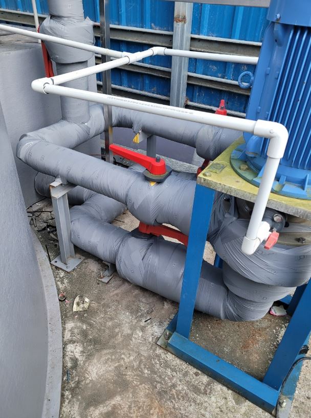 Completed clean bio pump piping heat wire and insulation work [첨부 이미지1]